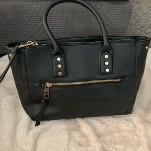Just fab simple black and gold hardware bag
